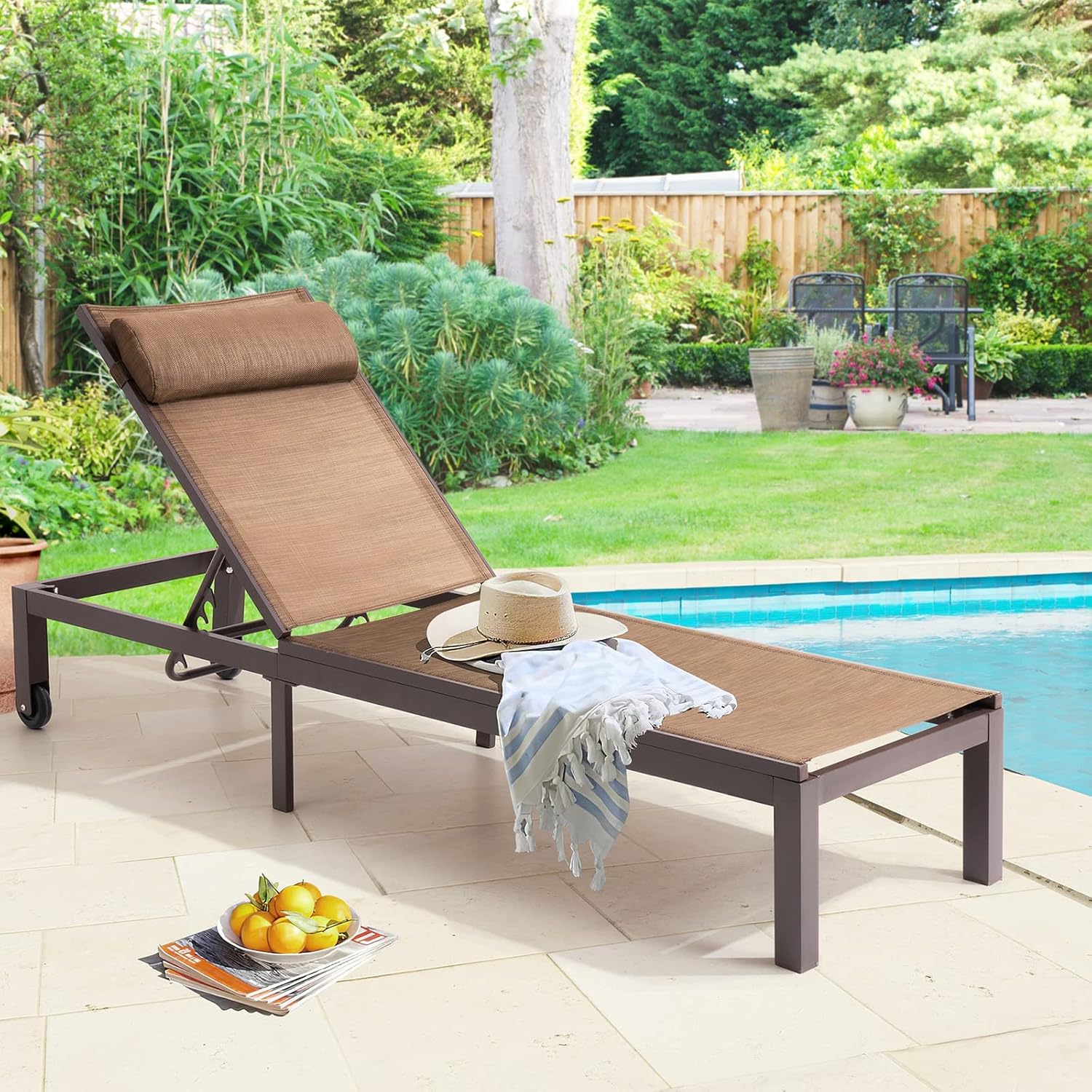 Buy Crestlive Products Patio Chaise Lounge, Aluminum Adjustable Outdoor