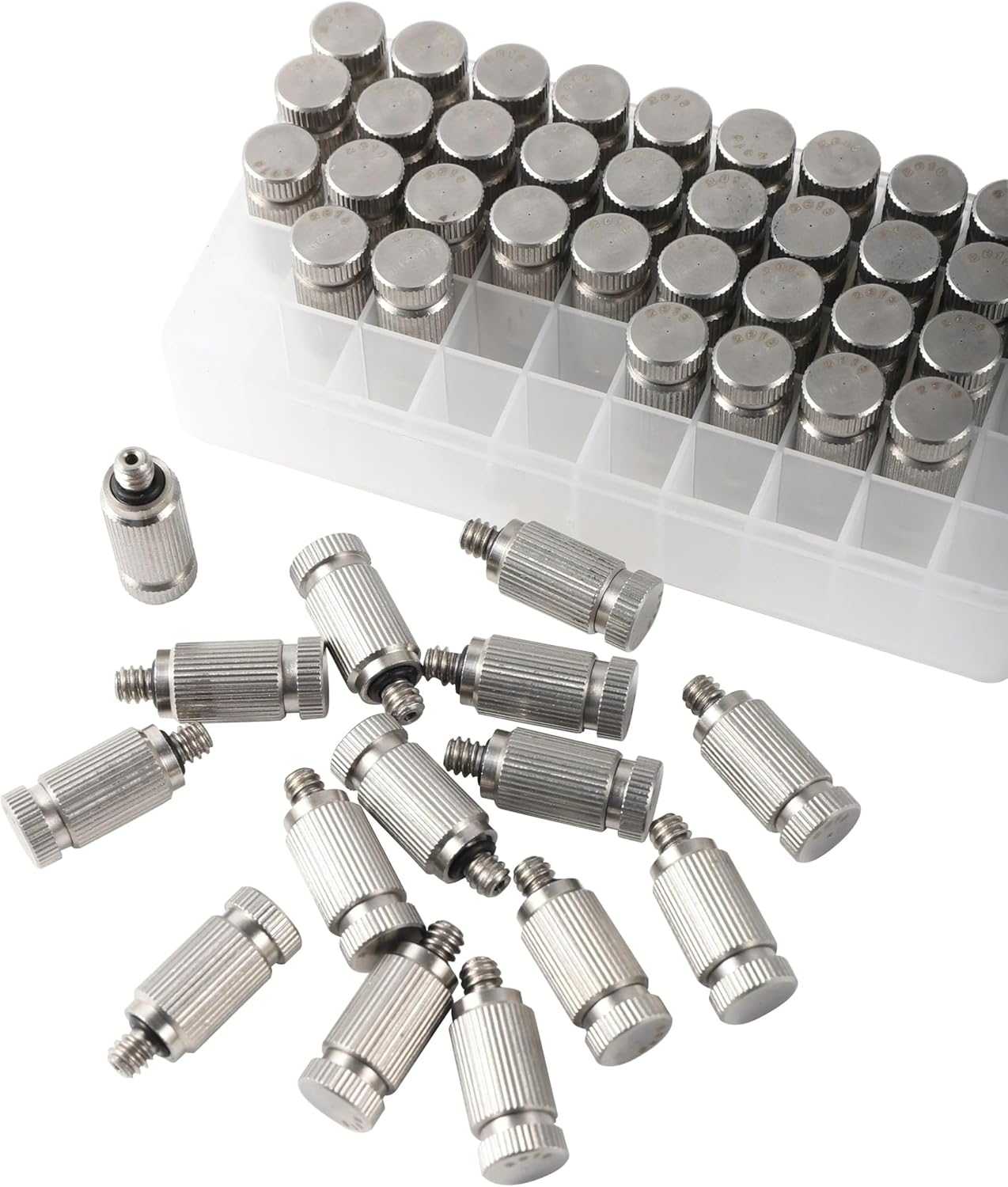 304 Stainless Steel 3/16" Thread High Pressure Atomization Nozzle Garden Landscaping Cooling Humidify Disinfection Sprayer 50Pcs(0.1 mm)