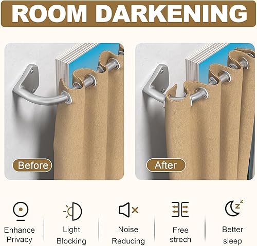 Miniatura 9 de GXOACKJ Barras de cortina envolventes de bronce para ventanas de 48 a 84 pulgadas, barra de cortina telescópica industrial de 58 pulgadas, barras de