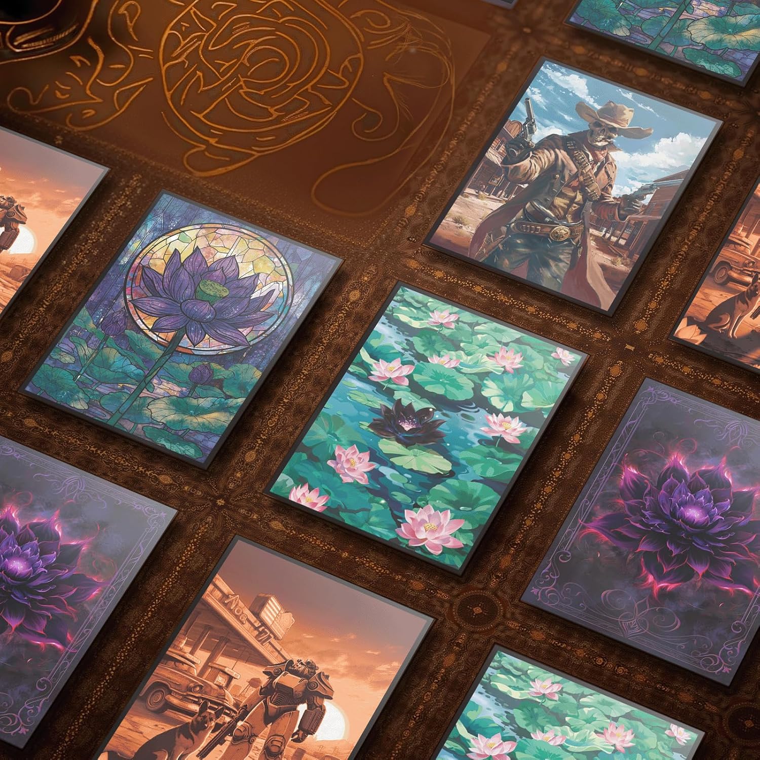 MTG Card Sleeves 100CT (Bloomburrow Black Lotus), Matte Art Card Sleeves, Matte Back & Clear Front, 66x92mm