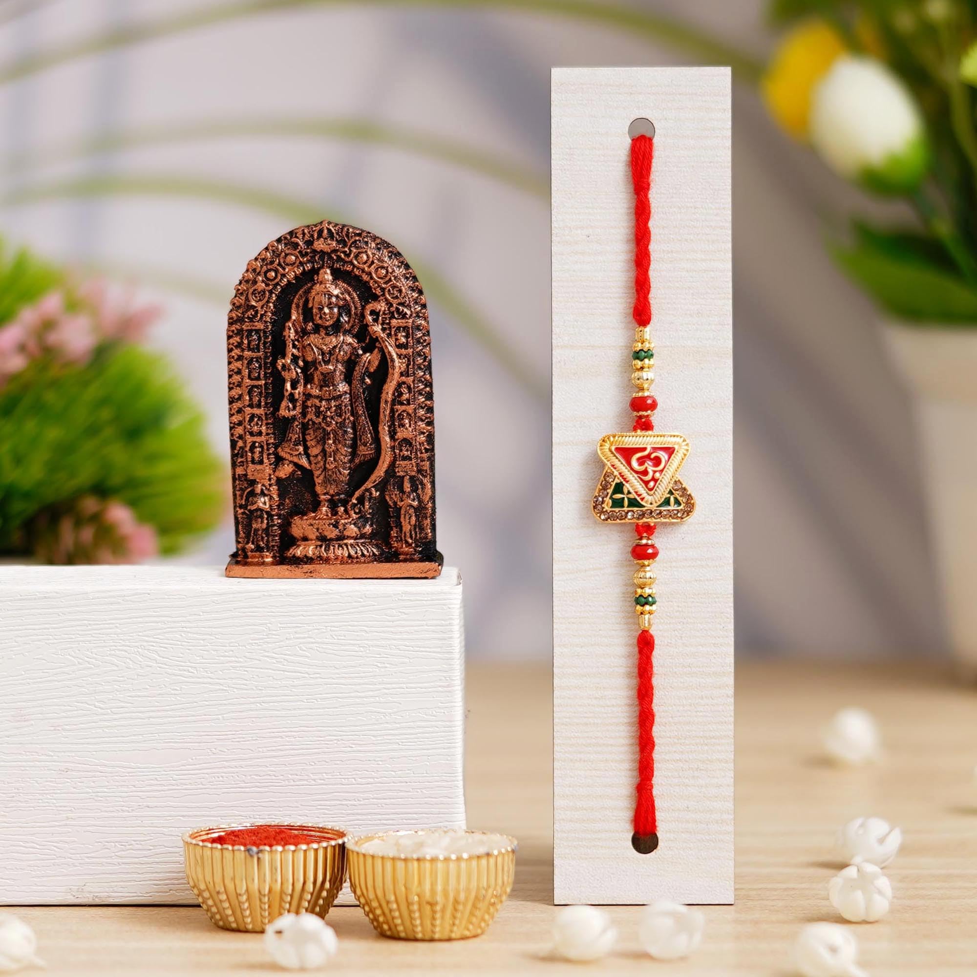 Webelkart Designer Rakhi for brother With Ram Lalla Statue Rakhee for Brother Sister Bracelets Rakhi Gifts For Brother Bhabhi Rakhi With Roli Chawal Rakhi Sets lumba rakhi (B0CC94YX2V) Amazon Price History, Amazon Price Tracker