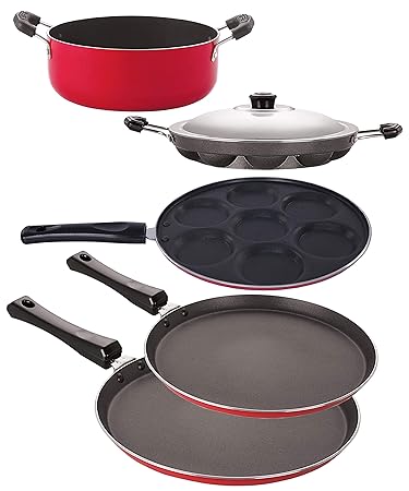 Nirlon Non-Stick 5 Piece Highly Durable PFOA Free Aluminium Cookware Utensil Set
