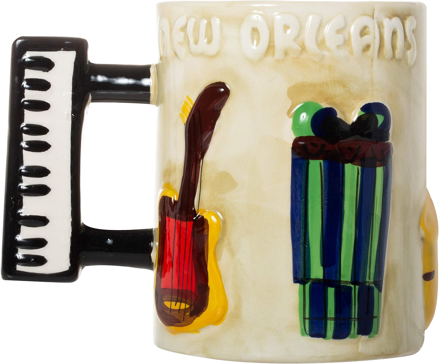 Artisan Owl New Orleans Musical Instruments Molded Souvenir Coffee Mug - Image 2