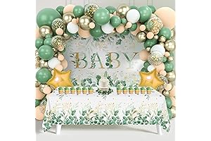 Sage Green Baby Shower Decorations Kit with Backdrop