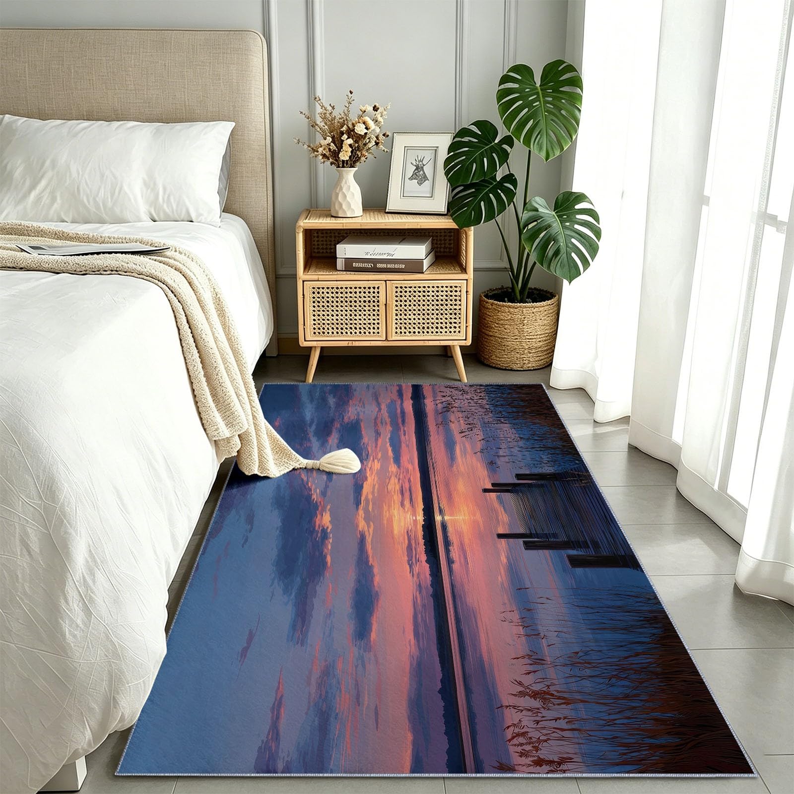 Tapis de couloir coucher de soleil pour une cuisine et entrée chaleureuse