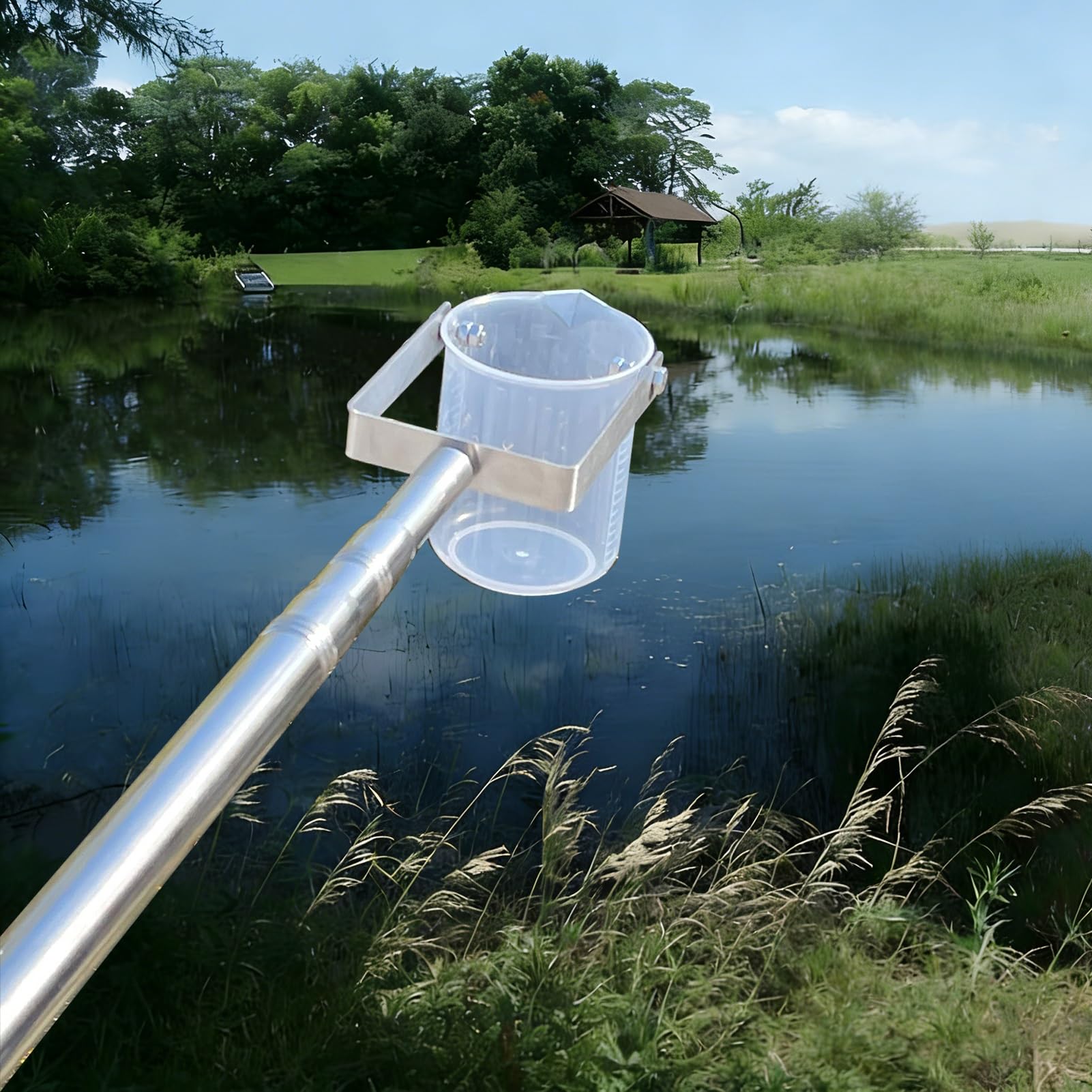 ERSINIAN Retractable Water Sampler Kit 500/1000 mL Liquid Sample Collection Pole with Plastic Cup Pendulum Beaker Dipper for River Lake Sampling