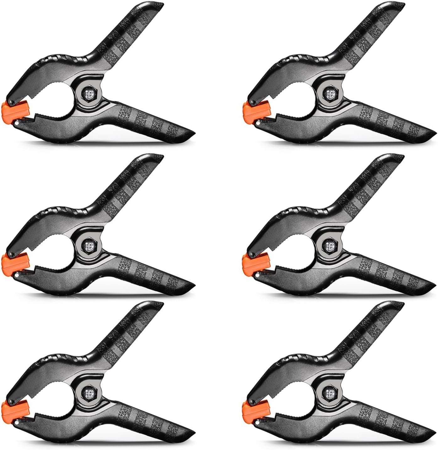 SHOPEE 6 PCS Photography Backdrop Support Spring Clamp 4.3"/11cm for Background Muslin, Canvas, Paper, Chromakey Screen, Heavy Duty Clip, Photo Studio, Backdrops Backgrounds Woodworking (ORANGE)