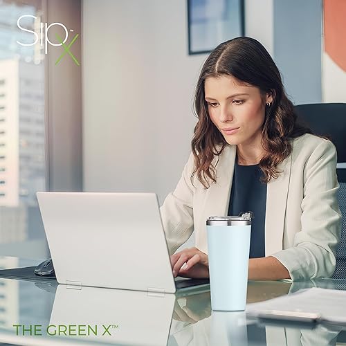 Miniatura 2 de SIPX Vaso de café aislado de 16 onzas con tapa a prueba de fugas, acero inoxidable, aislado al vacío, mantiene las bebidas calientes o frías durante