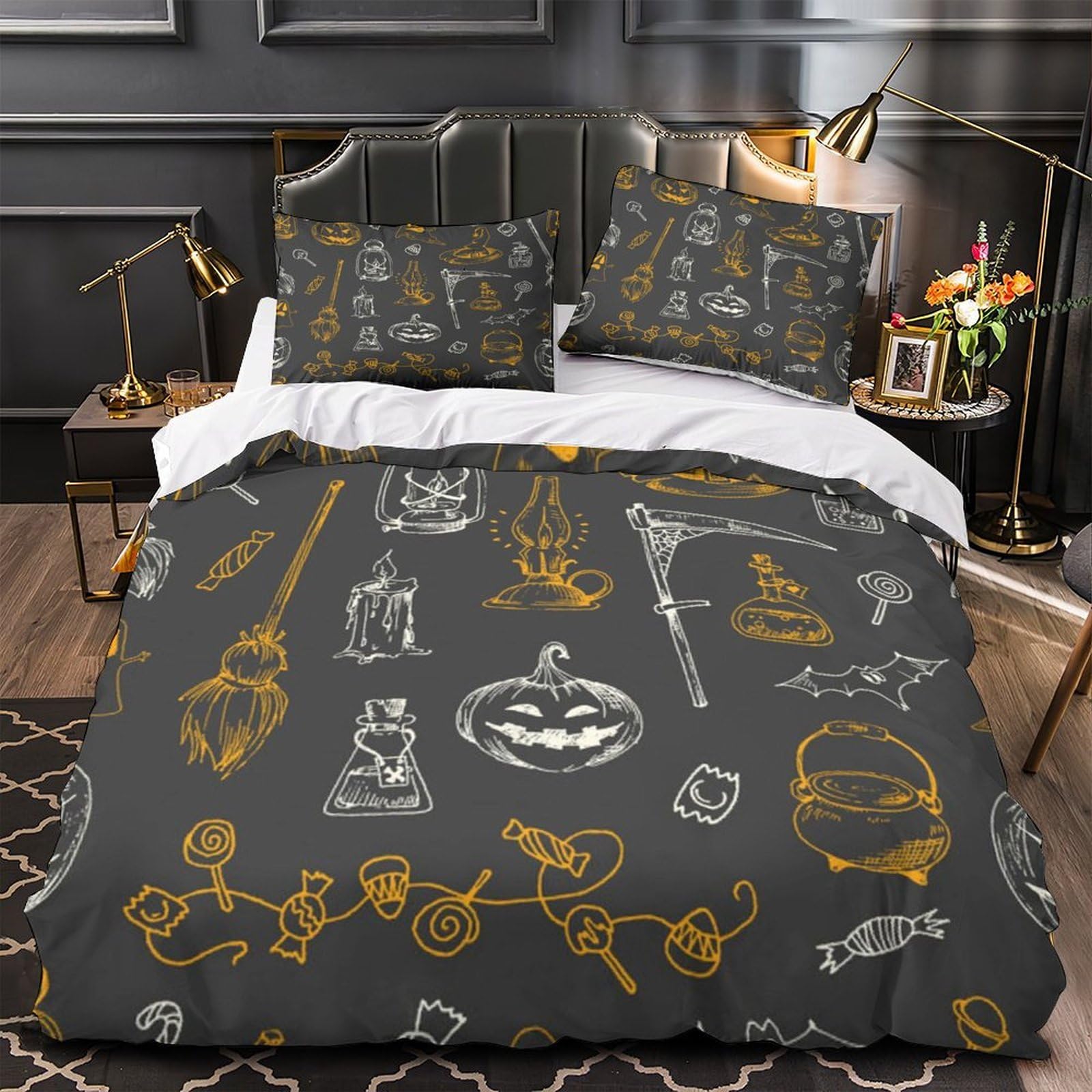 Parure de lit vache Halloween microfibre haut de gamme 220x240