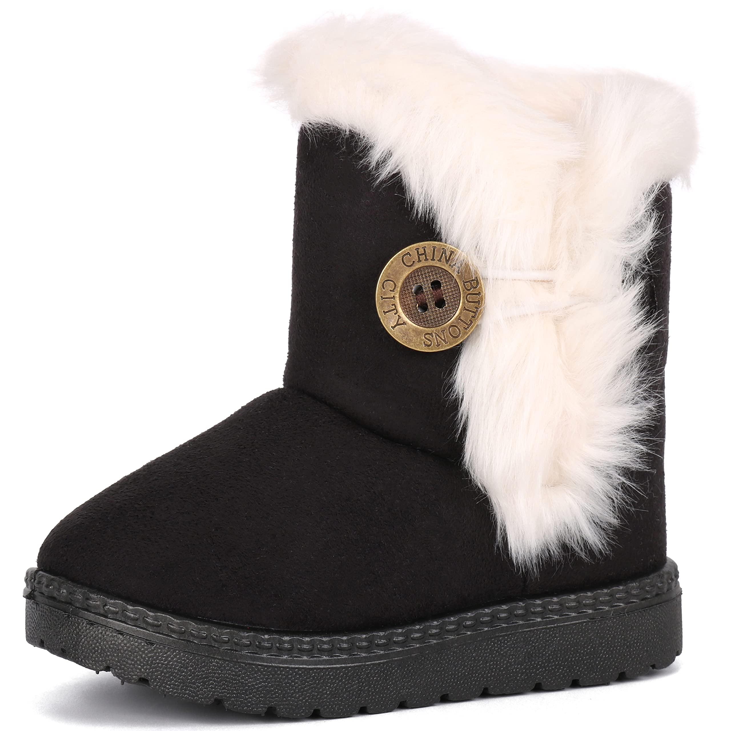 Photo 1 of Girls Boys Warm Winter Boots Kids Outdoor Snow Boots (Toddler/Little Kid) 5 Toddler Black