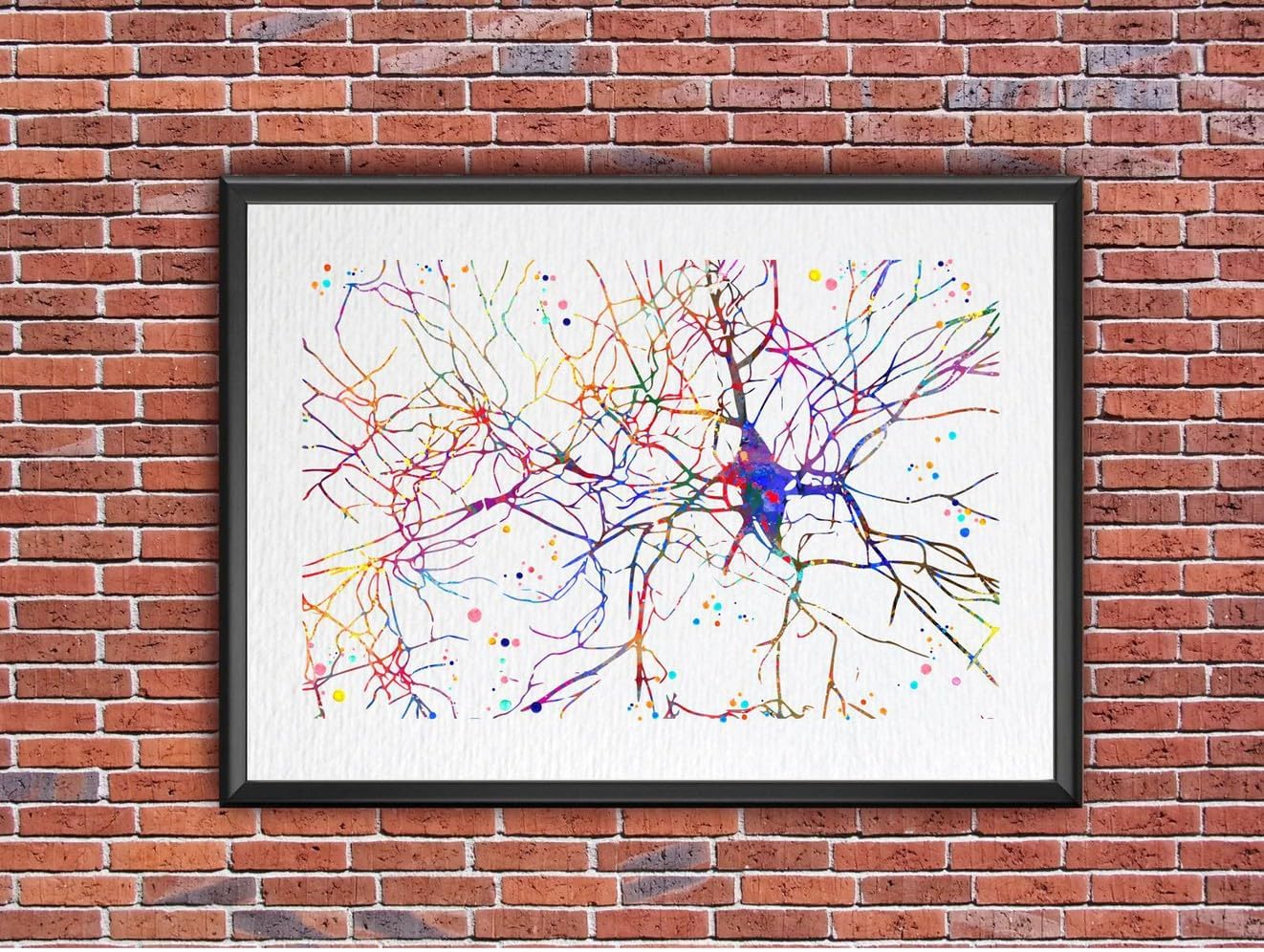 Dignovel Studios 8X10 Unframed Dopaminergic Neurons Illustration Diagram Neurology Science Watercolor Art Print Poster Wall Hanging DN1004