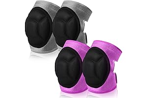 2 Pairs Best Kneepads for Gardening, Cleaning, Construction Work with Thick Foam and Anti-Slip Design