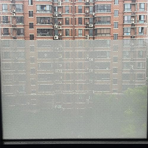 Miniatura 3 de Rollo de película de vinilo perforado para ventana, color blanco, unidireccional, para privacidad, autoadhesivo, para faros delanteros, 11.8 x 42.1