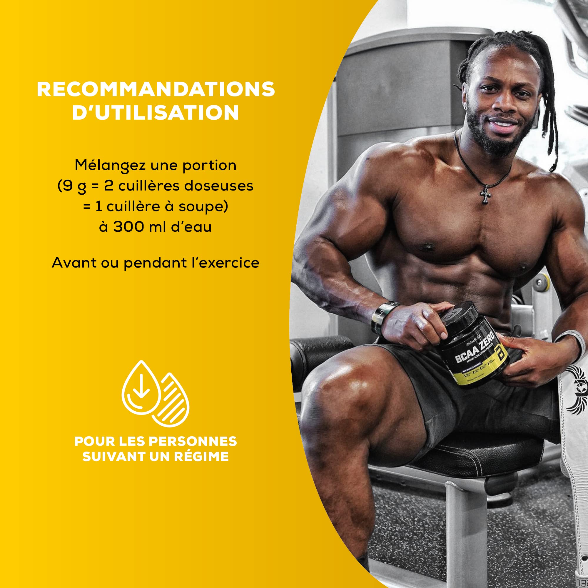 BioTechUSA BCAA Zero | Acides aminés essentiels en poudre | 6g BCAA avec L-Leucine instantanée | Vegan | Sans sucre, sans lactose, sans gluten, 700 g, Thé glacé à la pêche | Avec L-glutamine | Sans sucre | Formule d'acides aminés en poudre pour préparer d