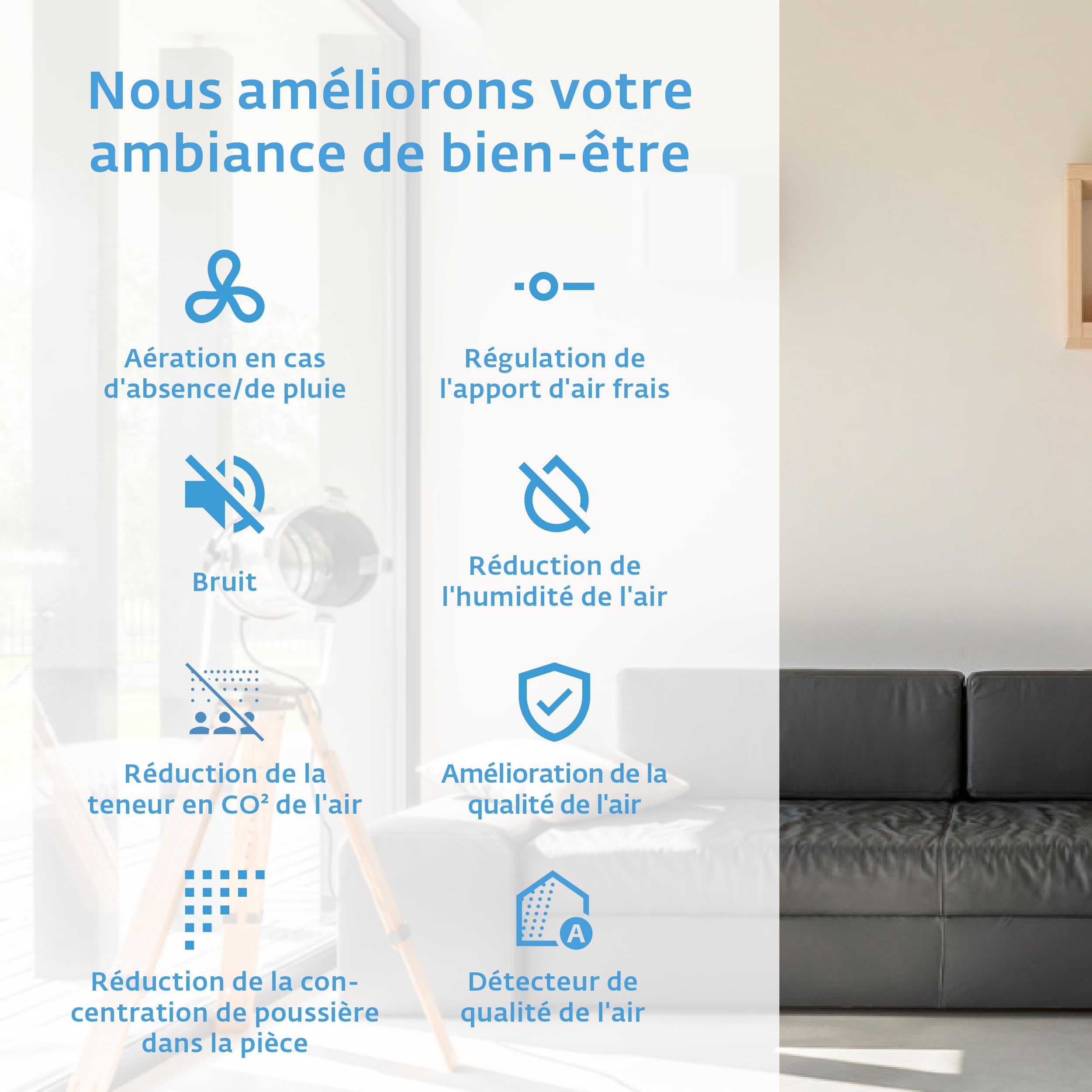 SIEGENIA AEROPAC IE : aérateur mural silencieux & économique en énergie, puissant débit d'air 160 m³/h, isolation phonique, technologie de filtration ingénieuse & régulation CO₂