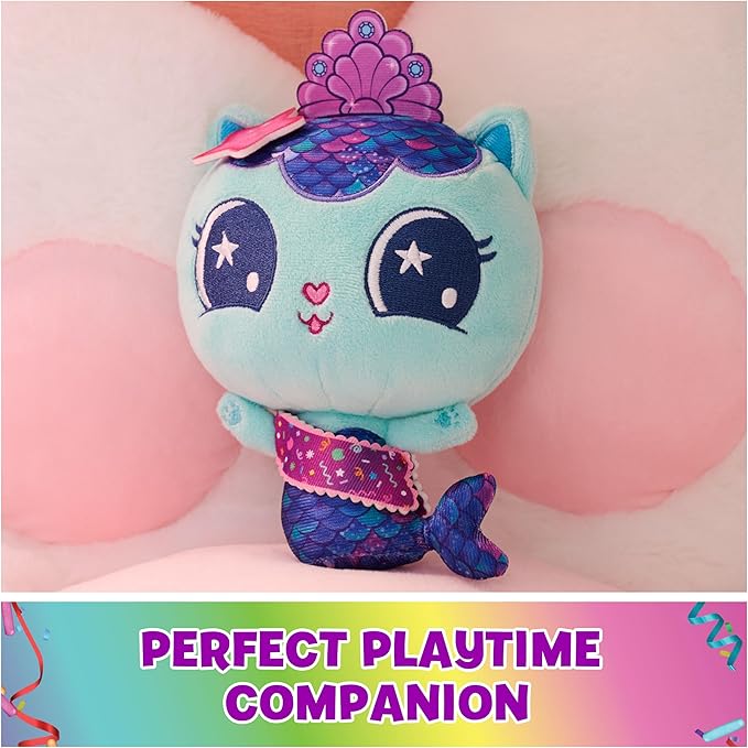 Gabby’s Dollhouse, Celebration Series 8-Inch Tall MerCat Plushies, Stuffed Animal Kids Toys for Girls & Boys Ages 3 and Up