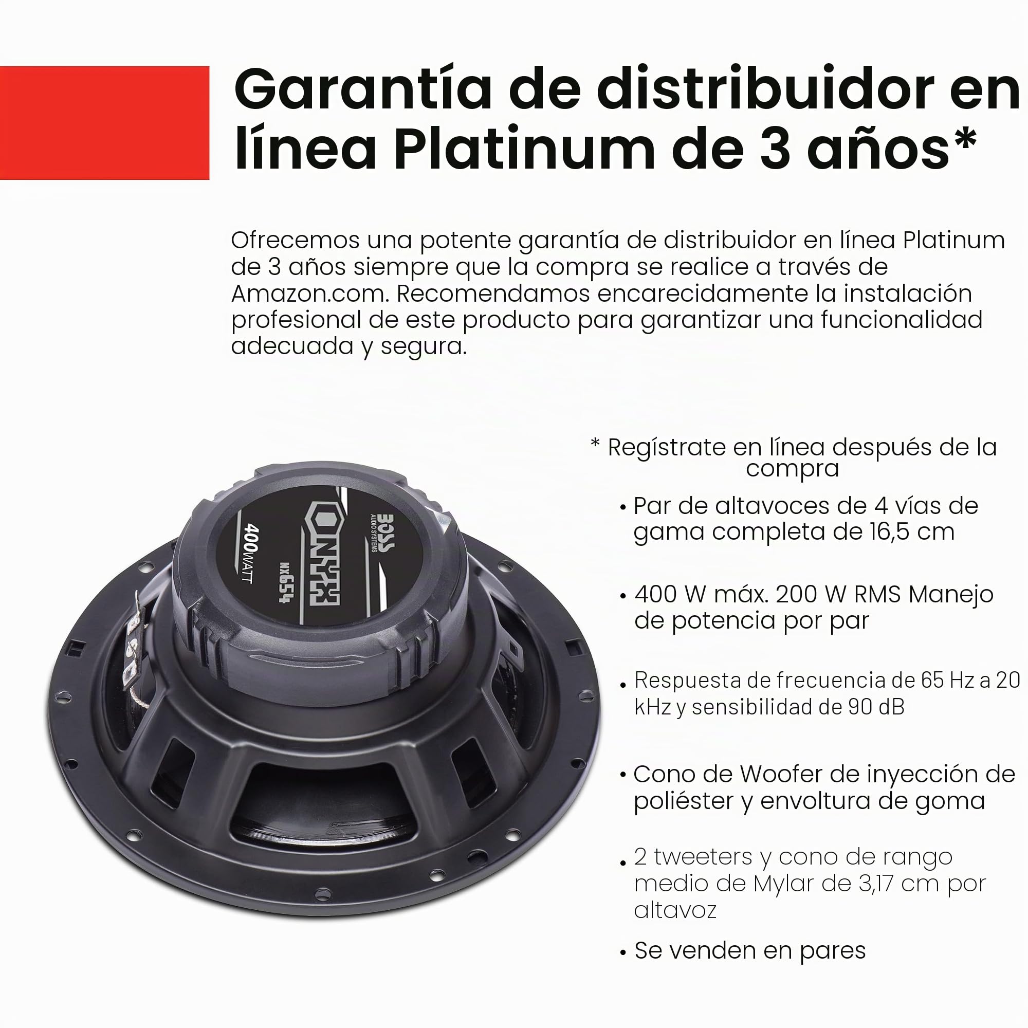 Boss Audio Systems NX654 - Altavoces coaxiales para Coche de 400W