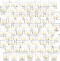 DNANAOL 70pcs Assorted Clear Glass Votive Candle Holders Bulk - Tealight Holders for Wedding Centerpieces & Home Decor