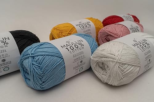 Miniatura 4 de Hilo de algodón prémium de Perú, 100% algodón suave para hilos, 2 madejas, 7 onzas (7.05 oz) 656 yardas, hilo blanco, Maullin.