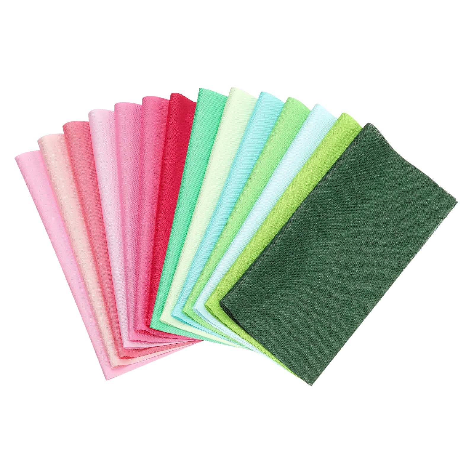 PATIKIL Cotton Fabric Bundles, 14Pcs 10 x 10 Inch Fat Quarter Solid Color Precut Fabric Squares for Sewing Patchwork Quilting DIY Crafts, Pink/Green โ image 1