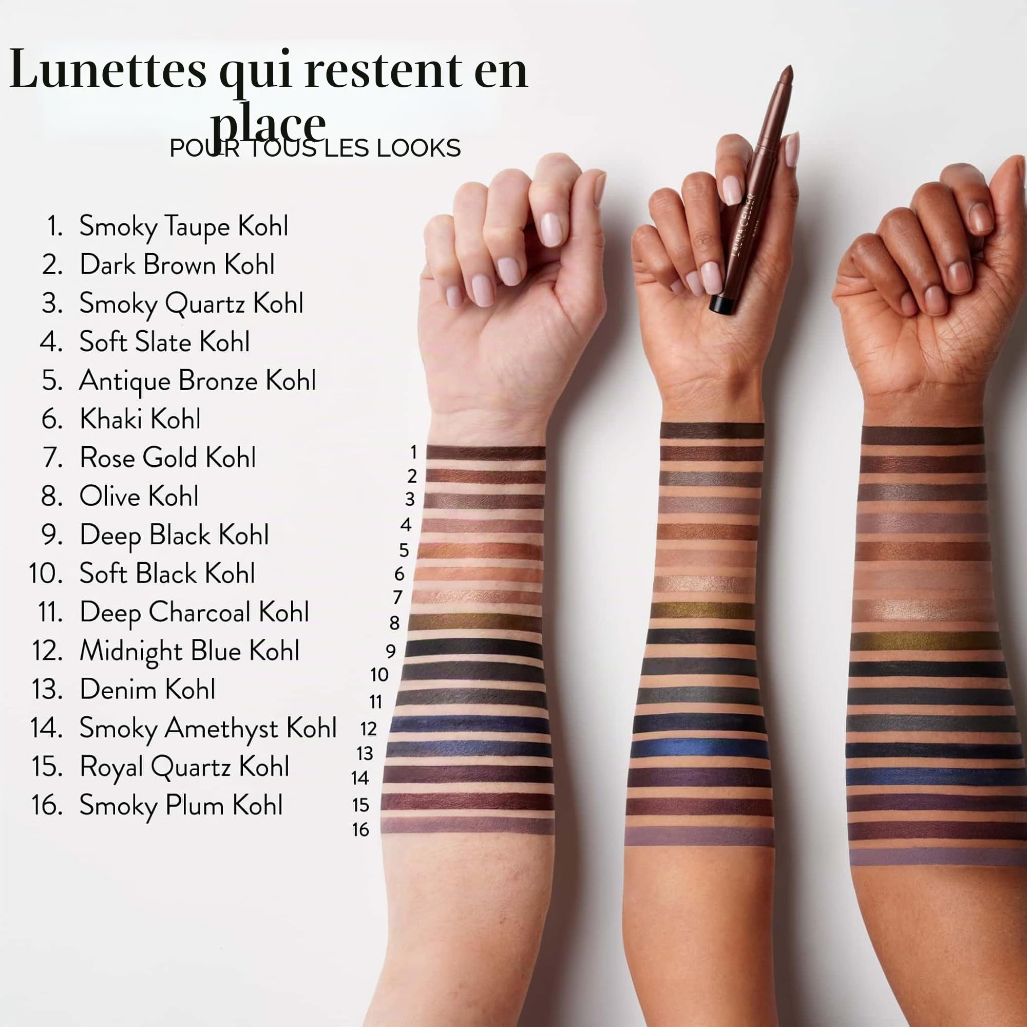 LAURA GELLER NEW YORK Matita Occhi Lunga Tenuta Kohl Kajal (Dark Brown Kohl) – Matita per Occhi Idratante e Intensa con Temperino Integrato, Scorrevole e Precisa per uno Sguardo Definito