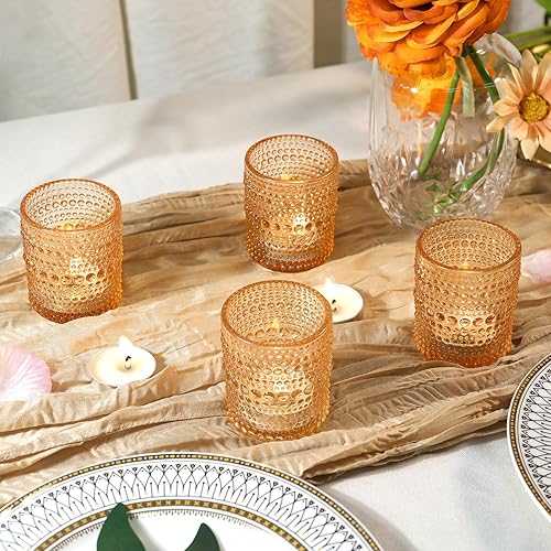Miniatura 6 de 24 portavelas votivas doradas, portavelas para centro de mesa, portavelas de cristal para Navidad, decoración de boda, cumpleaños, decoración del