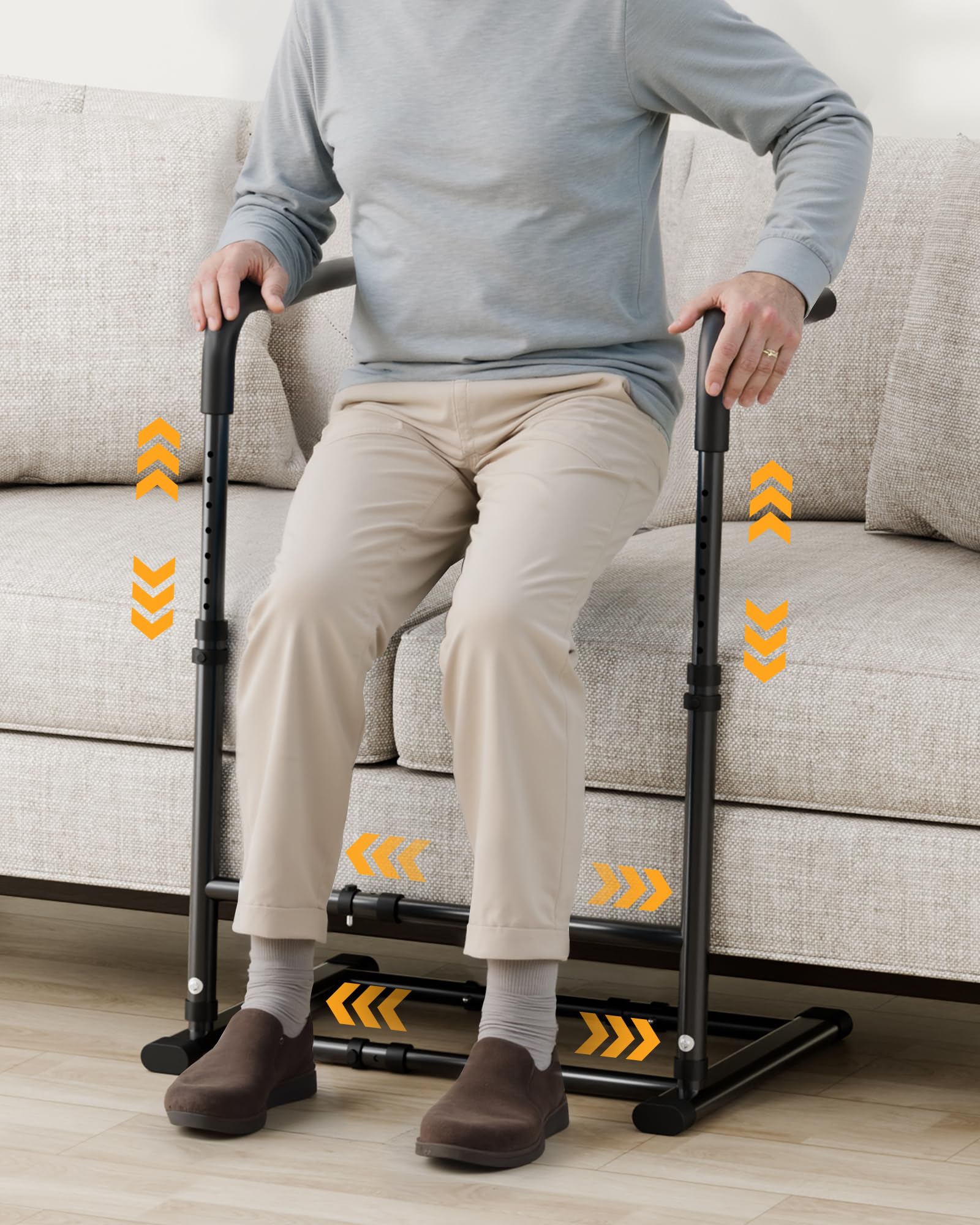 Photo 1 of JivaJot Couch Stand Assist Aid for Elderly, Sofa Chair Lift Assist Devices for Seniors Sit to Stand, Standing Aids & Supports, Pregnancy, Disabled, Floor Gap Height ? 1.4" Leg Gap ?24", Black