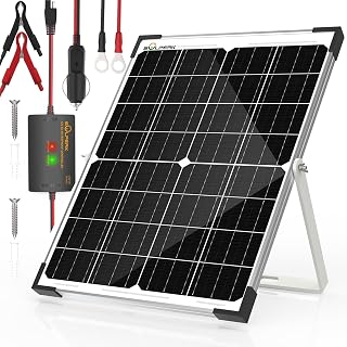 SOLPERK 25W 12V Waterproof Solar Battery Charger Kit with 8A Controller - Monocrystalline Panel for RV Boat Car Truck Tractor