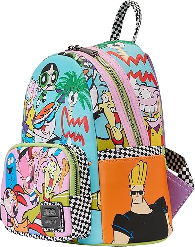Vista 2 de Loungefly Mini mochila de collage retro de Cartoon Network, Multi, Mochila