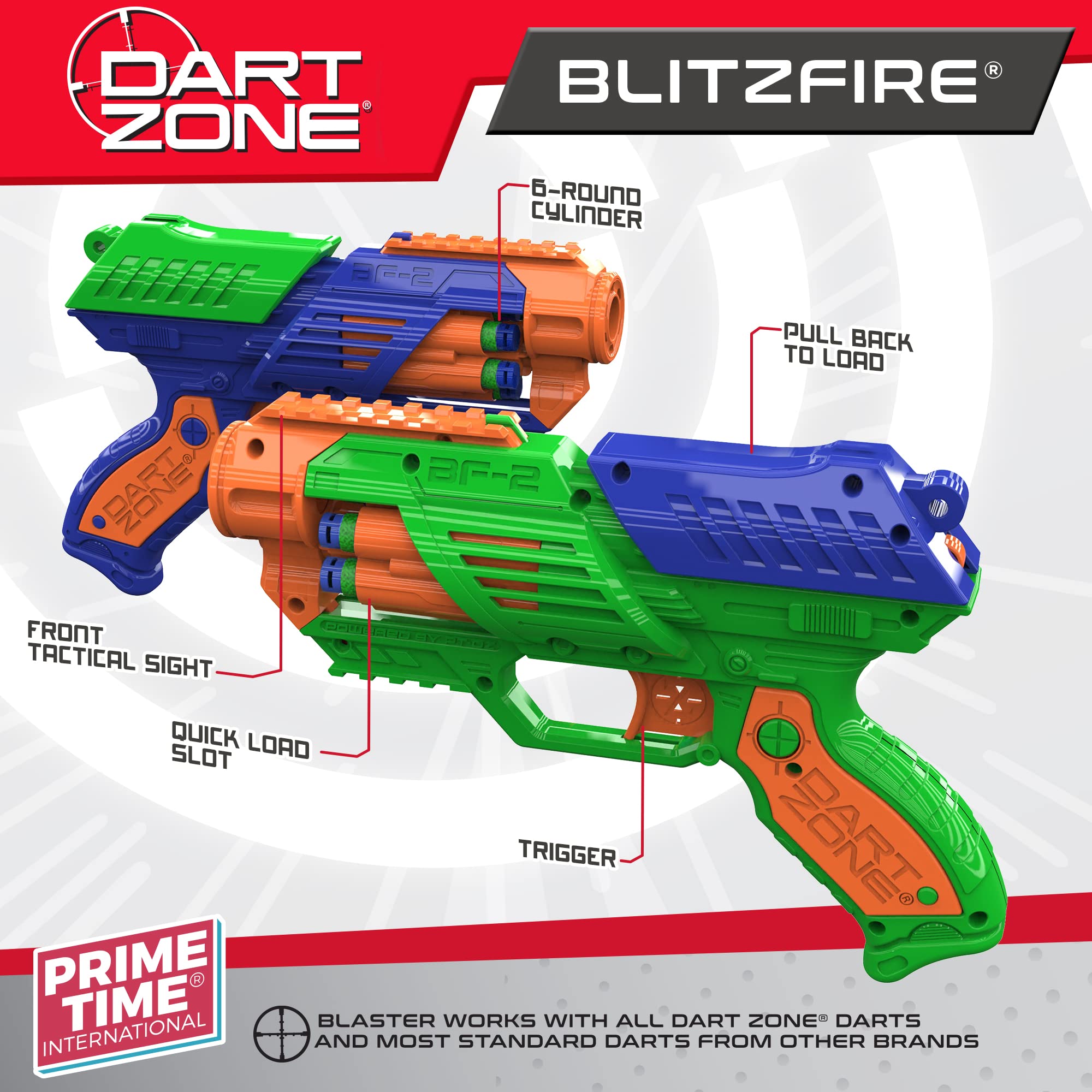 DART ZONE Blitzfire X2 Quickshot Blaster 2 Pack : Amazon.ae: Toys