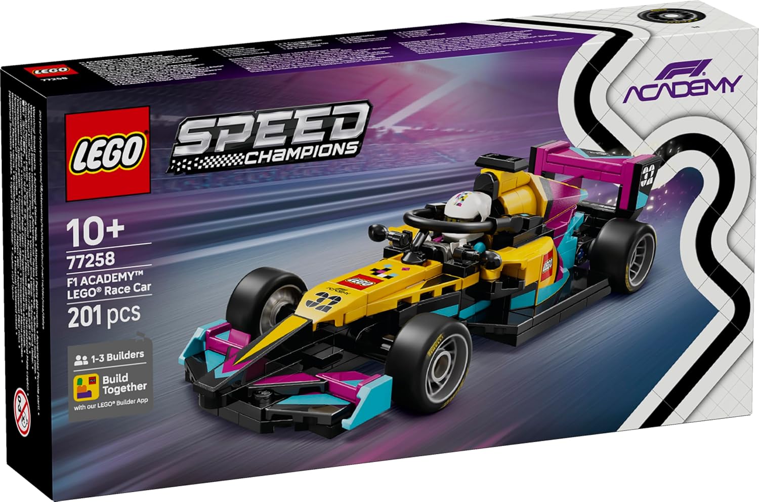 Lego Speed Champion F1 ACADEMY(TM) 77258 77258 Race Car Toy, Birthday Gift, Blocks, Girls, Boys, Kids, 10 Years, 11 Years, 12 Years, Elementary School, Vehicle, Mini-Car, Figure, Goods, Sports