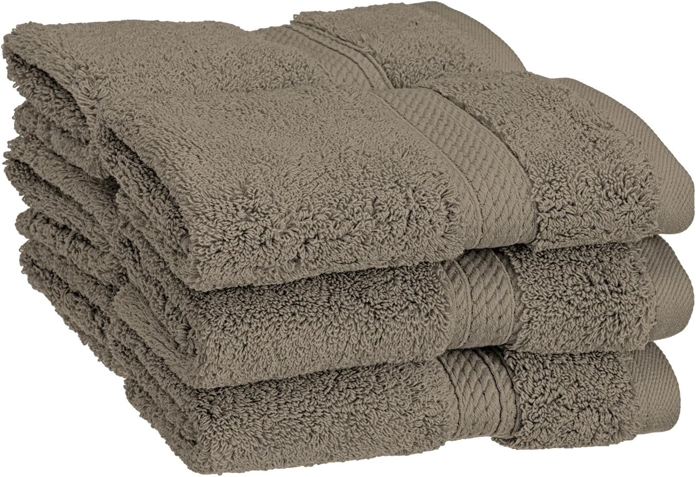 BLUENILEMILLS Buckingham Egyptian Cotton Solid 6-Piece Towel Set, Face Towels, Charcoal