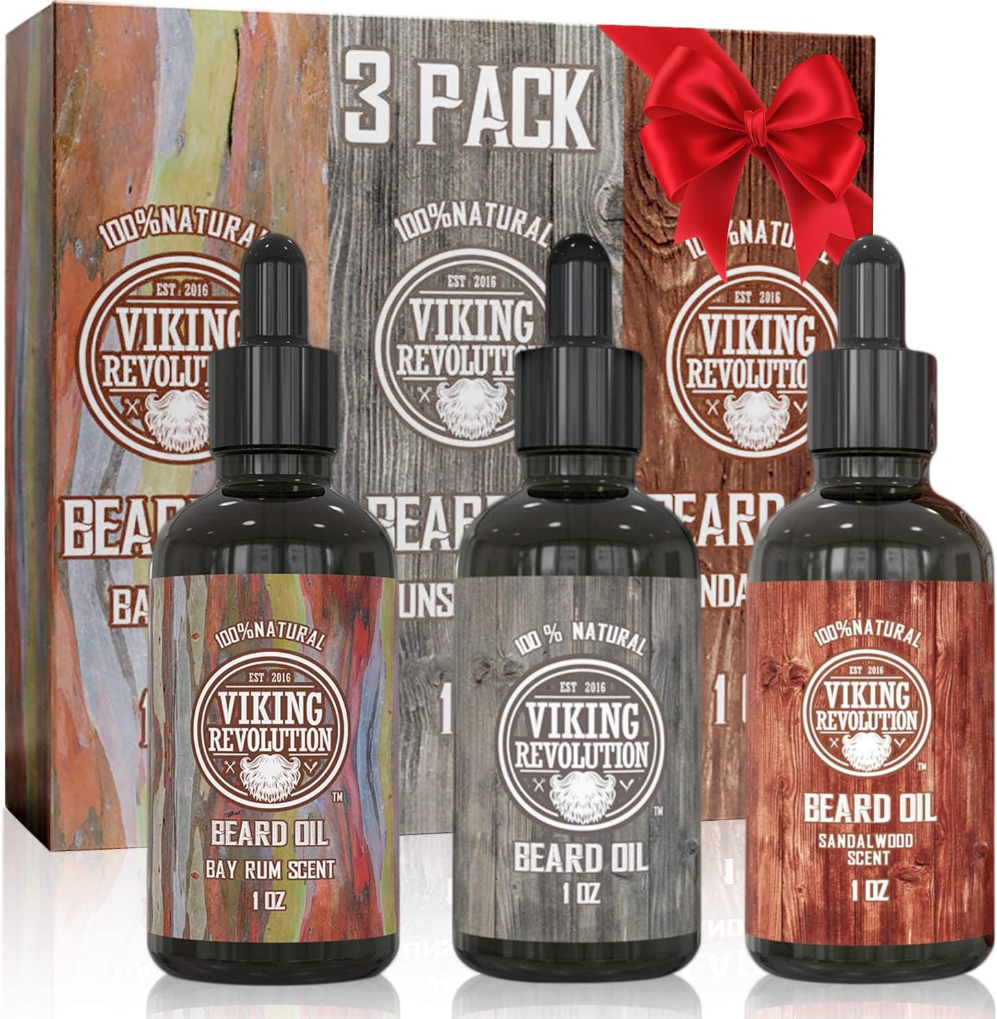 Viking Revolution Beard Oil For Men Conditioner 3 Pack (1oz Each) - All ...