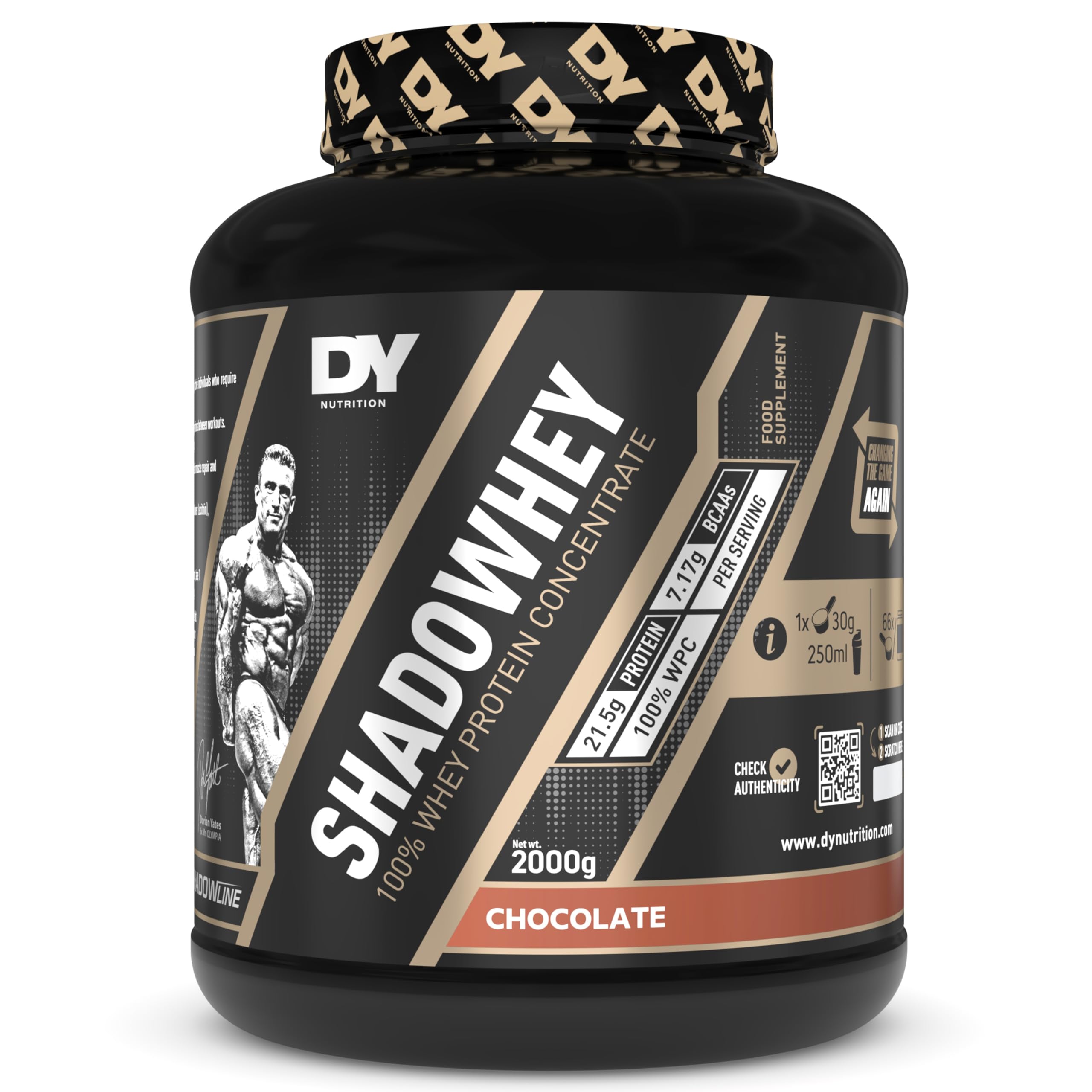 – Shadowhey Whey Protein Concentrate Powder 2Kg | 23g Protein per Serving | 66 Servings | 7.3g of BCAAs | Sourced from EU Grass-Fed Cows | Premium Easy Mix & Digest Formula (Chocolate)