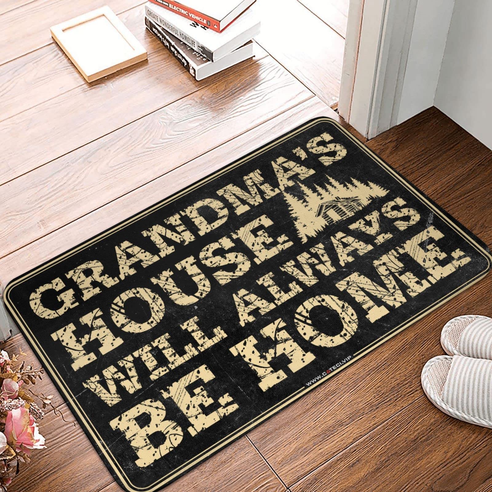 Tapis de sol Grandmas House vinyle déco entrée maison de campagne