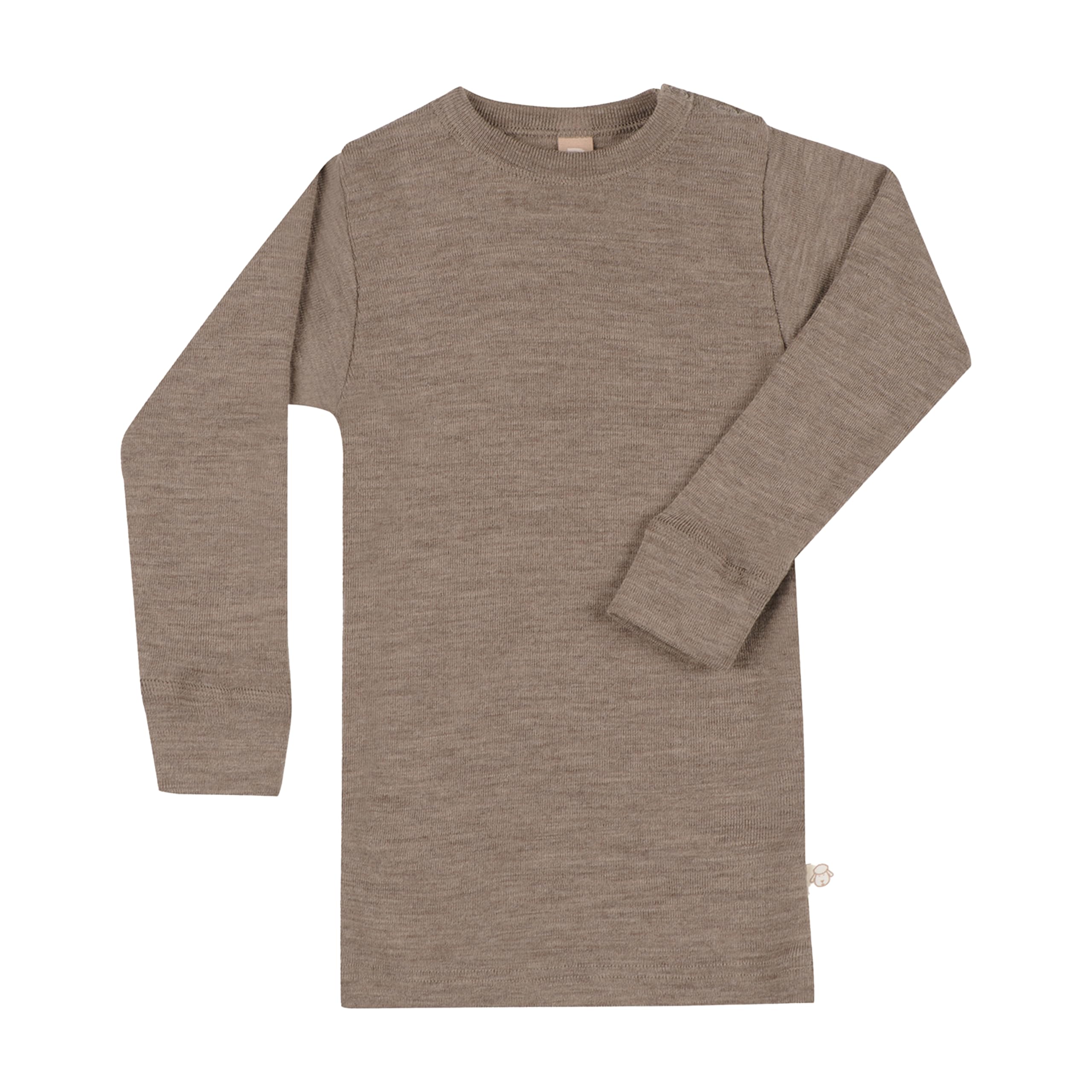 DILLING Baby Merino Wool Long Sleeve Top Brown Melange 92