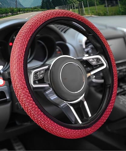 Funda elástica para volante de automóvil, de microfibra transpirable, de seda helada, cálida en invierno y fresca en verano, protector universal de