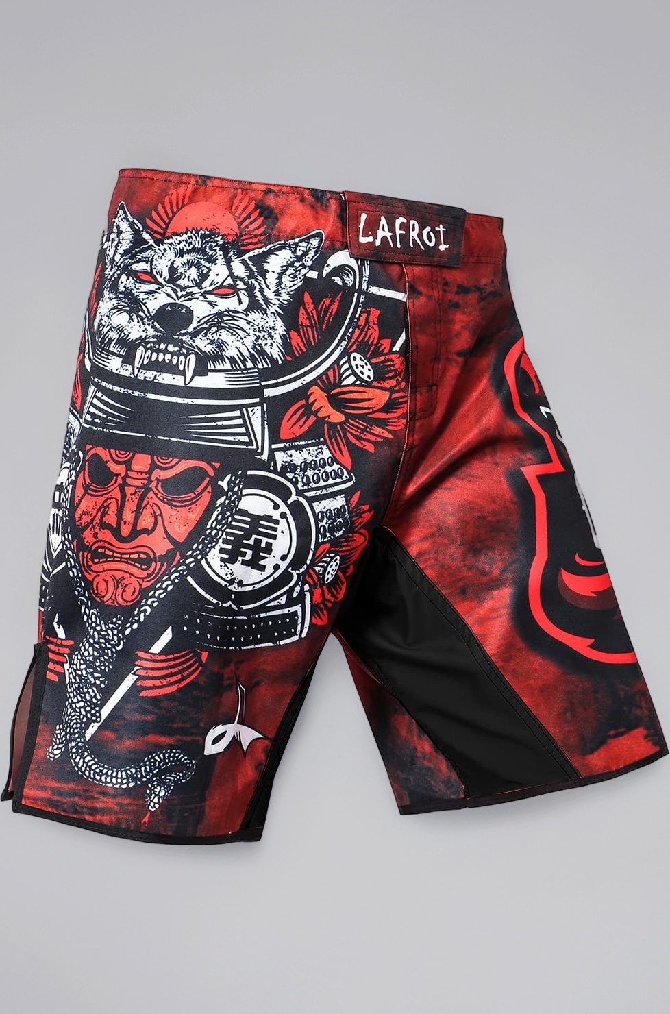 Mens MMA Cross Training Boxing Shorts Trunks Fight Wear with Drawstring and Pocket-QJK01 Warrior Size LG