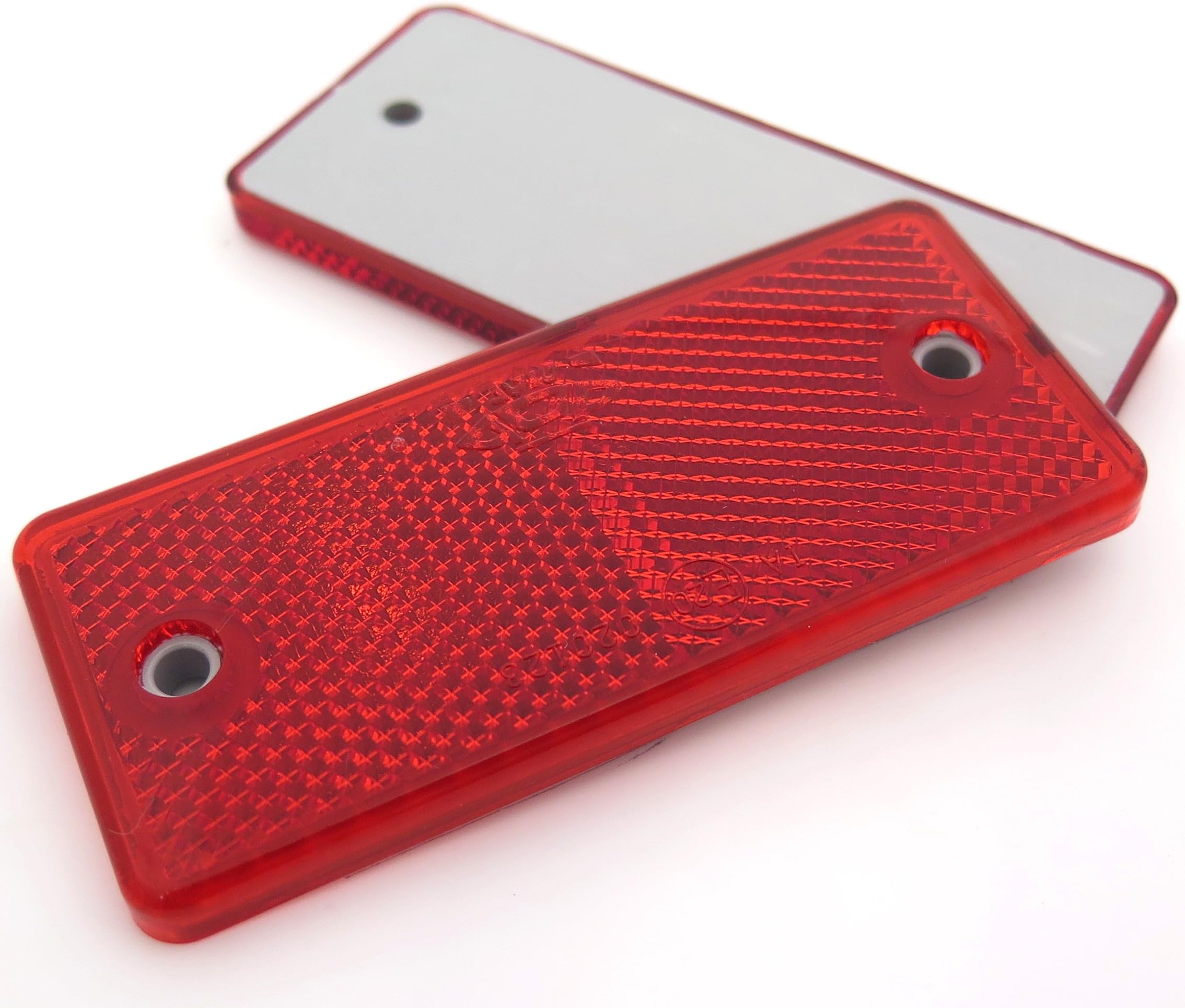 4x Red Rectangular Rear Reflectors for Trailers Caravan Gateposts E-Approved