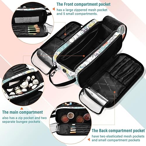 Miniatura 5 de Flowers Berries Fruit Makeup Bag Storage Cosmetic Case Storage Bag for Travel Bathroom 11 x 7 Inches