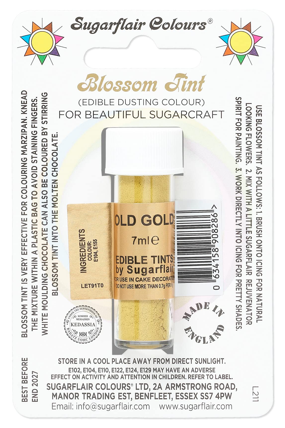 Sugarflair Blossom Tint Grape Violet Food Colouring and Dusting Powder, Matt Finish, Brush On or Mix with Rejuvenator Spirit to Create a One of A Kind Cake - 7ml — view 41