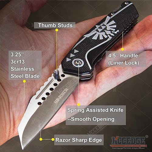 Miniatura 2 de KCCEDGE BEST CUTLERY SOURCE EDC - Cuchillo de bolsillo para camping, accesorios de caza, cuchillo plegable de borde afilado para equipo de