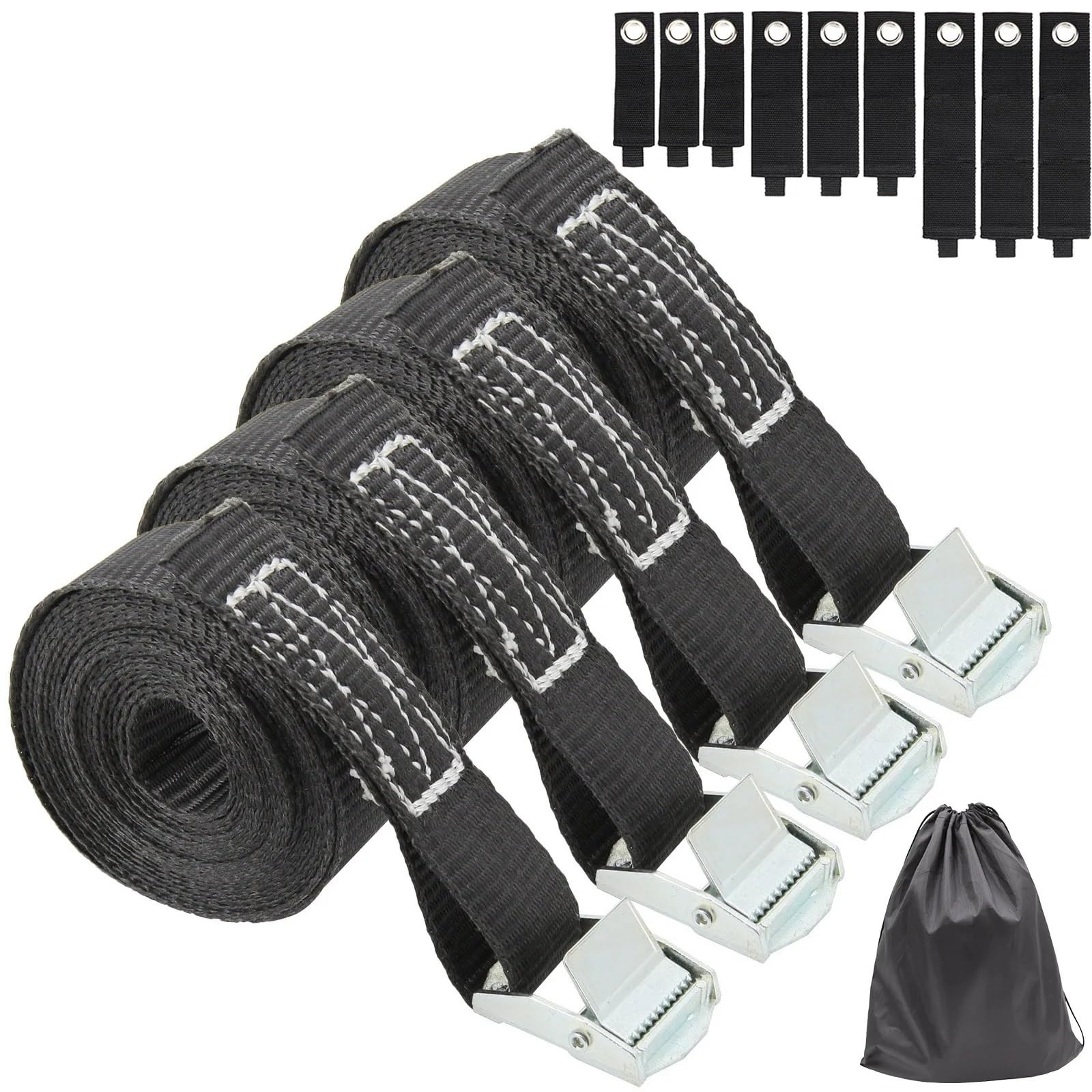 1100lb Zurrgurte Spanngurt Auto Motorrad Fahrrad mit Metallschnalle Abschleppseil Starke Ratsche for Frachtgepäck Tasche Kajak (Color : 4x-9x-Hook and Loop)