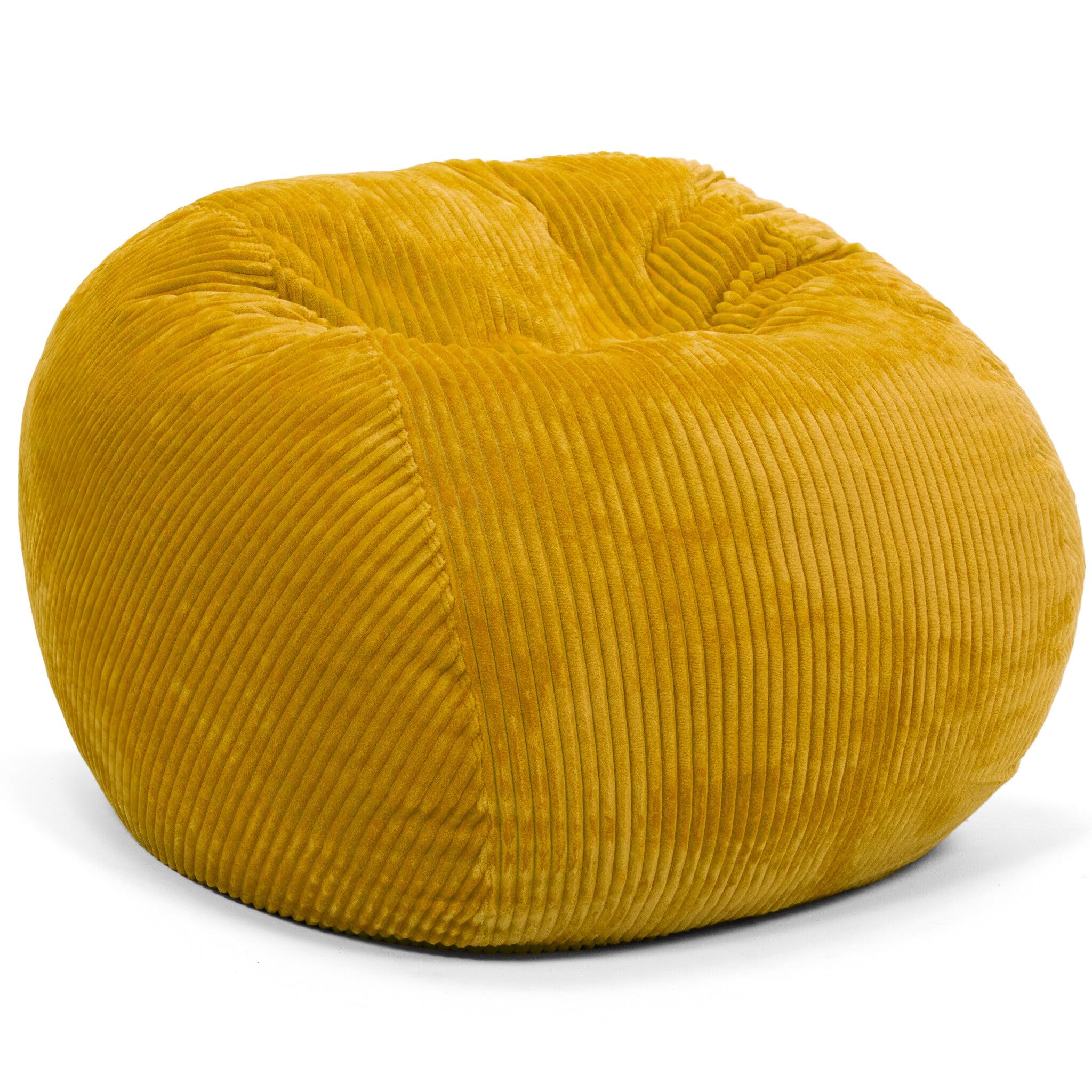CordaRoy'sPlush Bean Bag - Convertible Bean Bag Chair - Machine-Washable Plush Fabric Cover - for Basement, Living Room, Game Room, Dorm & More - King Size - Saffron | Made in The USA