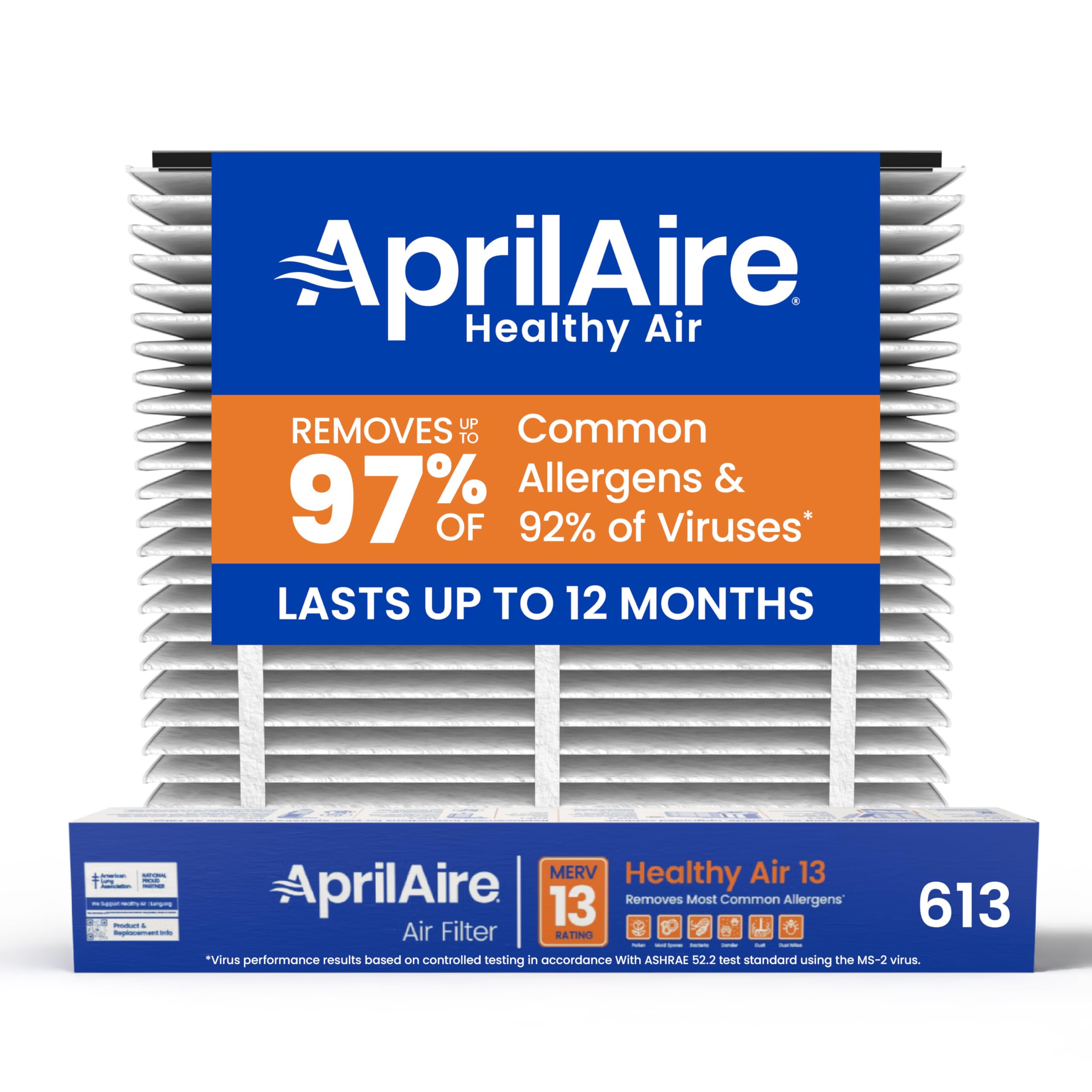 AprilAire 613 Replacement Filter for AprilAire Whole House Air Purifier 1625FG - MERV 13, Healthy Home Allergy, 16x25x4 Air Filter (Pack of 1)