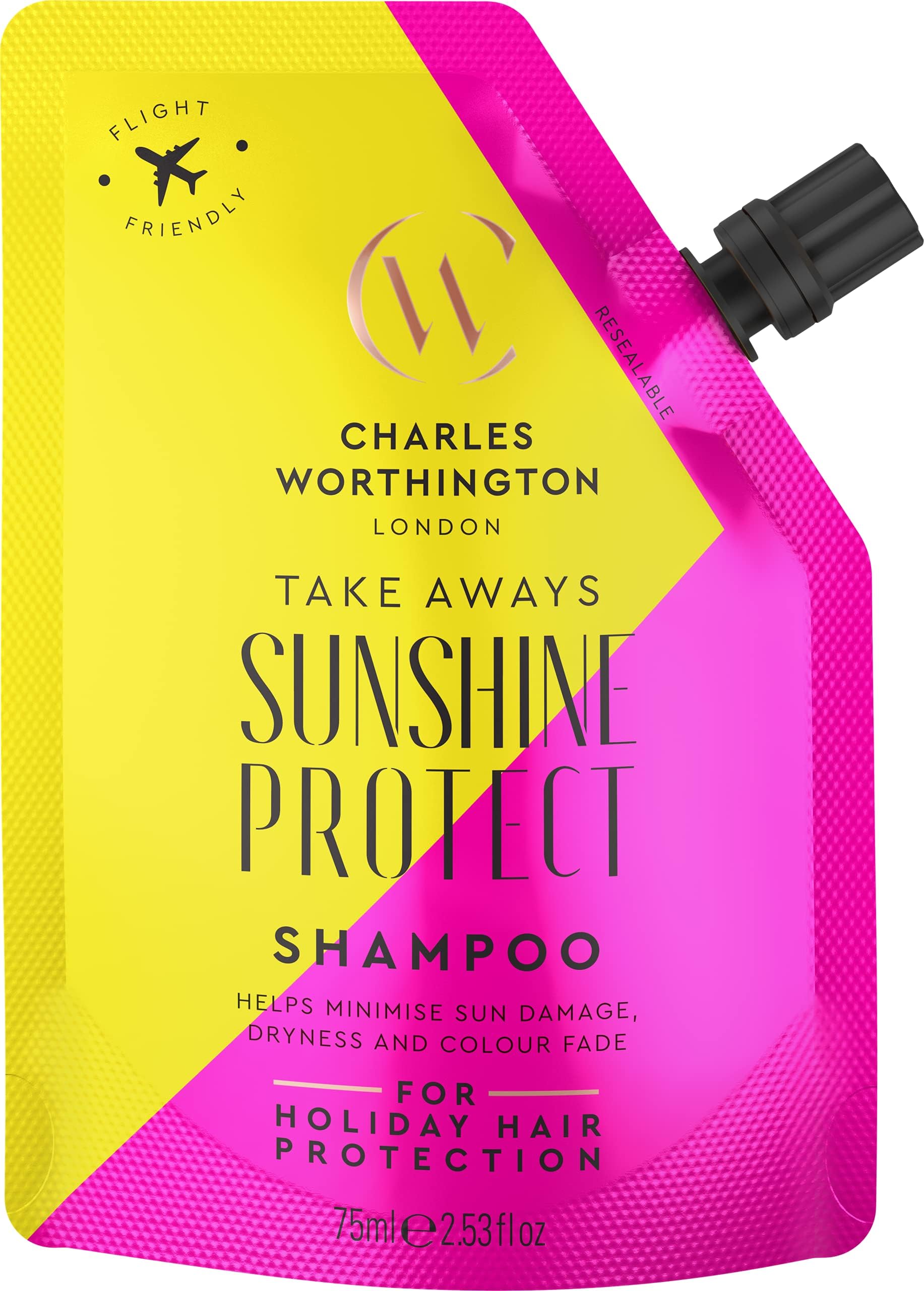 Sunshine Protect Shampoo Takeaway, Travel Size, Moringa Seed Oil and UV filters, Salon Shampoo for Women for Sun Protection, 75ml