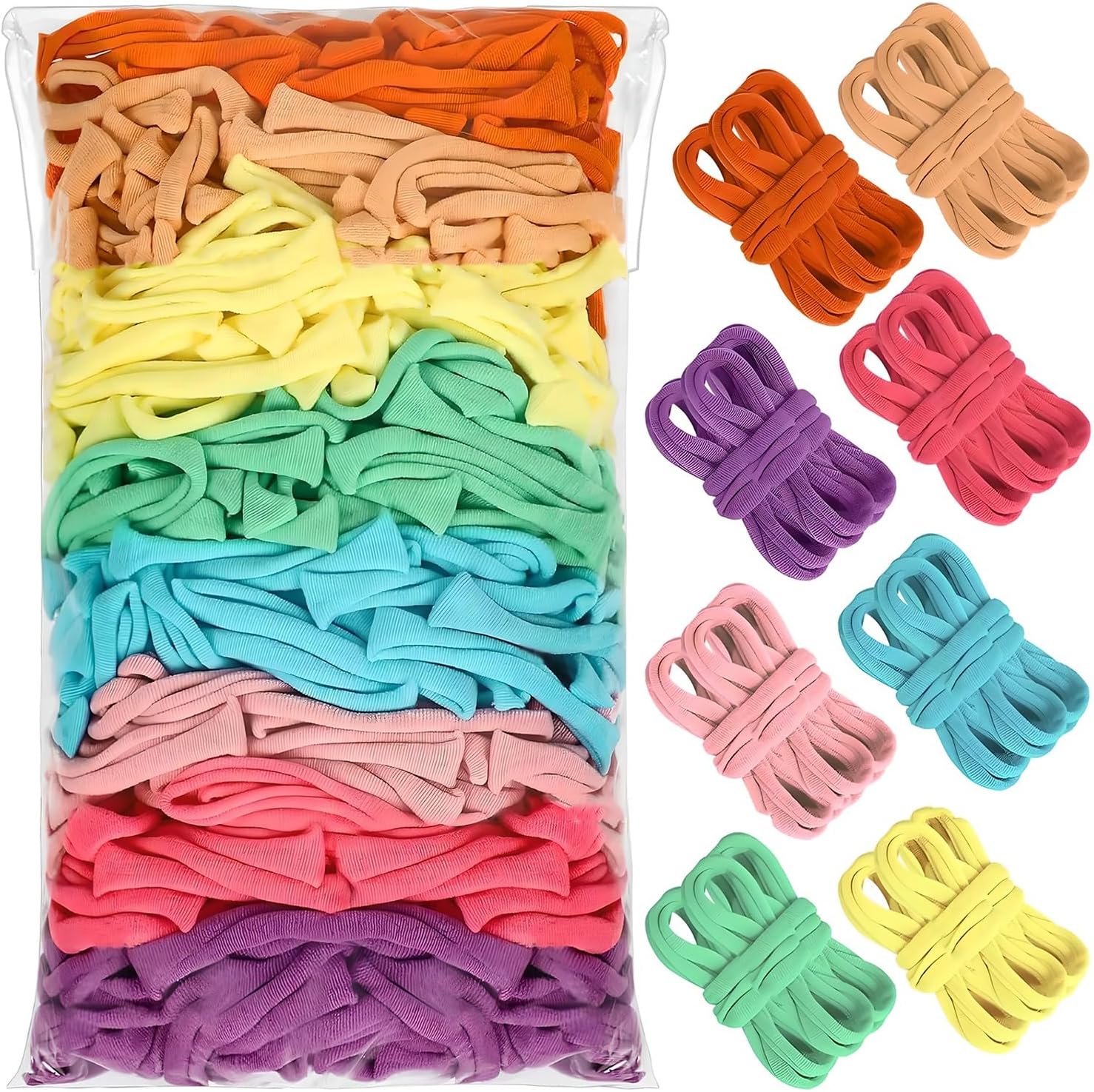 1000 Pcs Refill Loops, 8 Colored Loom Loops, for Weaving Loom, for Adults DIY Projects Gifts
