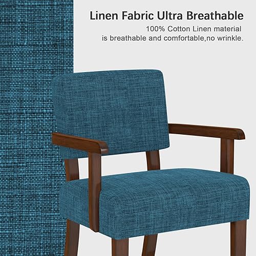 Vista 144 de Silla decorativa, silla de piel sintética para sala de estar, sillón de gran tamaño con asiento suave y reposabrazos para dormitorio, comedor, beige