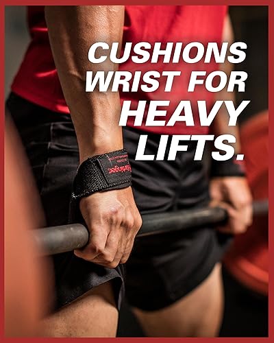 Miniatura 2 de Harbinger - Correas acolchadas de algodón para levantamiento de pesas con muñequera acolchada NeoTek (par)