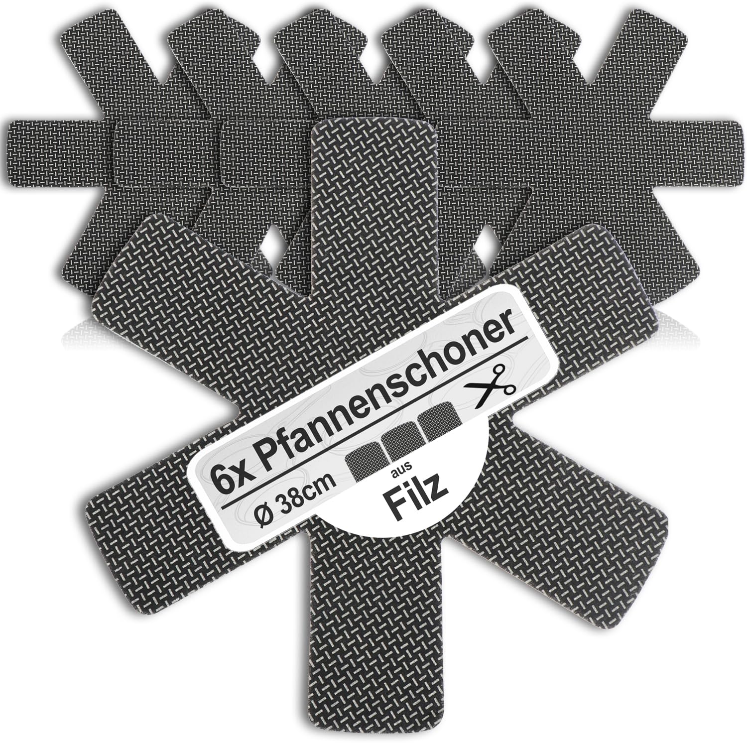 Protecteurs De Casserole En Feutre X6 - Diamètre ~38 Cm - Anti-rayures - Pour Empiler Poêles Et Casseroles Sans Bruit